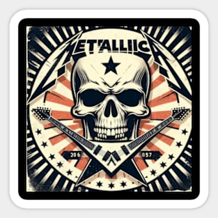 Metallica Skull & Cross Guitars Sticker